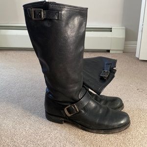 Frye Veronica Slouch all black riding boot size 9